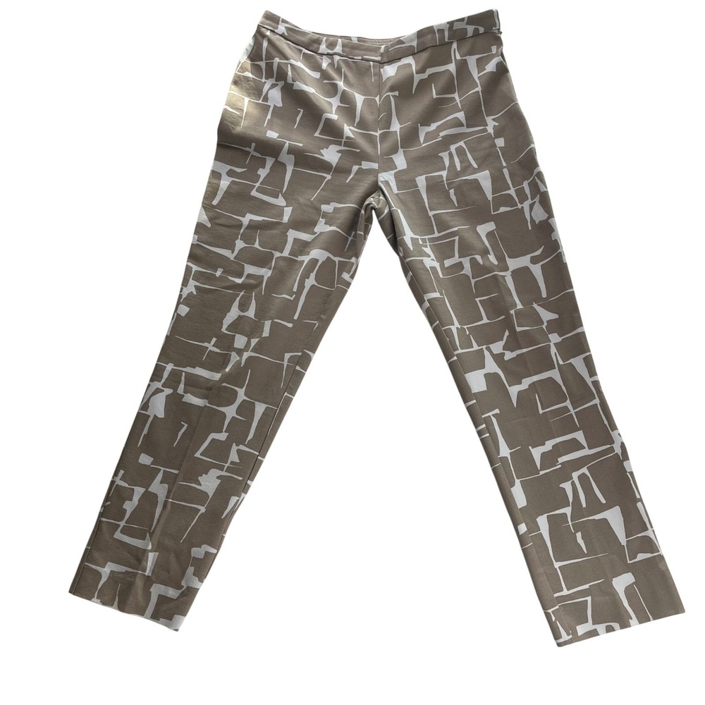 Susan Graver Geometric Print Comfort Stretch Pull On Pants Size 12‎